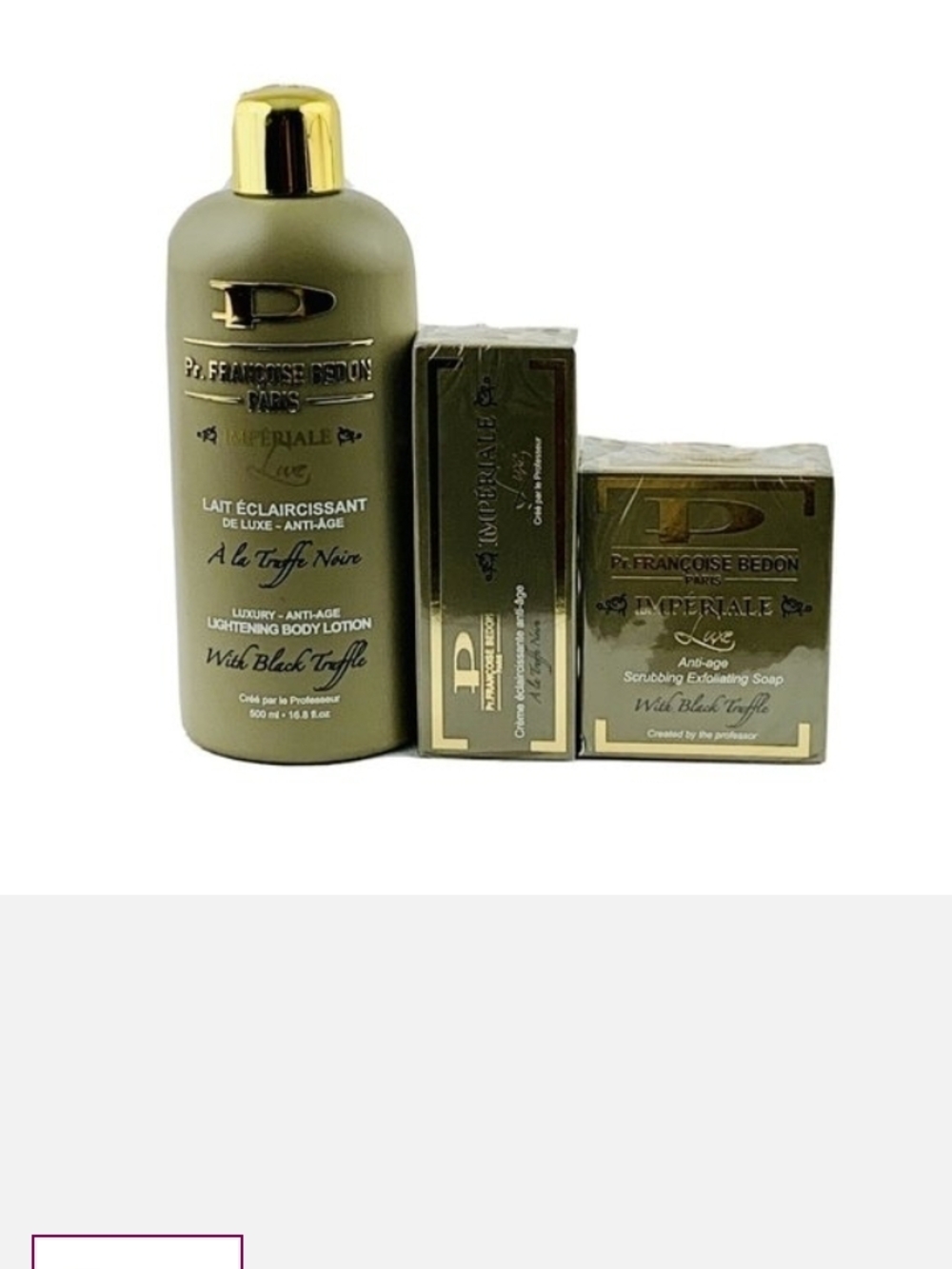 P. Françoise Bedon Imperiale Luxe Body Lotion & Soap Set - Olive Green & Gold
